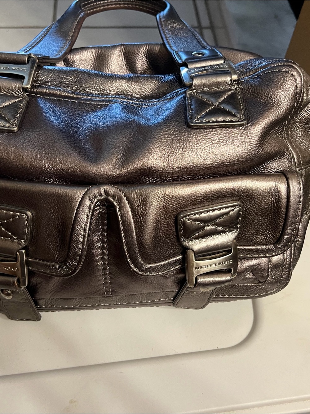 Michael Kors Men's Brown Leather Briefcase Satchel